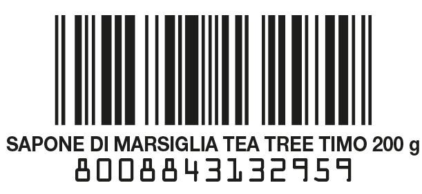Barcode Marseille solid soap with Tea Tree and Thyme